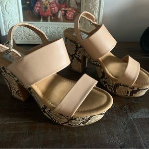Snake print chunky heels from Francescas